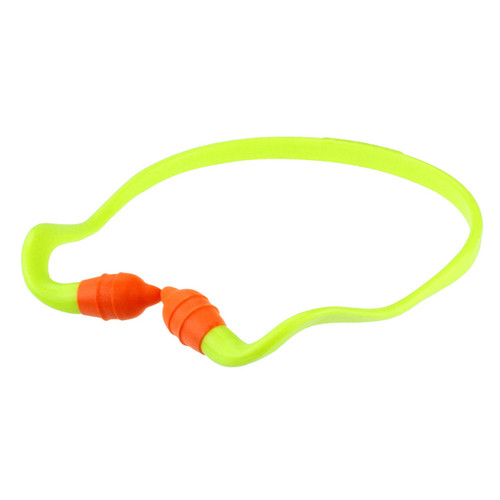 Radians Radband 2 Banded Earplugs, Yellow Band/Orange Pods