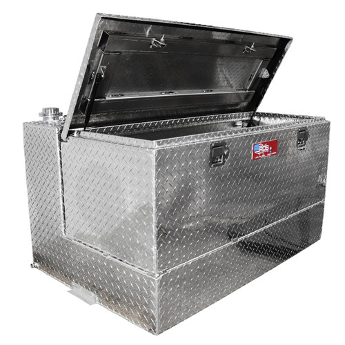 RDS Manufacturing 95 Gallon Aluminum L-Shaped DOT Certified Transfer Tank/Toolbox Combo