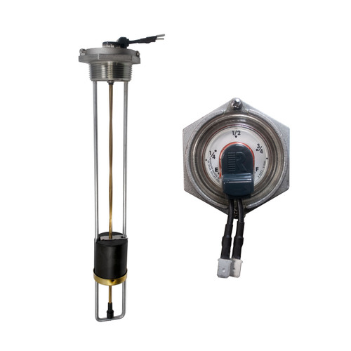 Rochester Gauges 8640 Series 1 1/2 in. Top Mounting Magnetic Liquid Level Tank Gauge w/ Senior TwinSite Dial - Range: 240-30 Ohm - Fits 19 1/2 in. Tank Depth