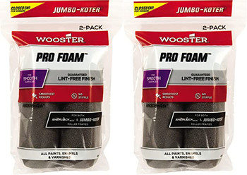 Wooster 4.5" Jumbo-Koter Pro Foam Closed-End 2 Sets Of 2-Pack Roller Cover # RR308-4.5-2PK