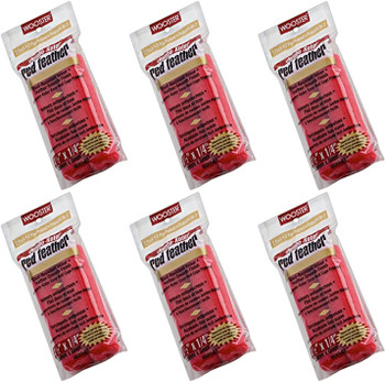 Wooster 4.5" Jumbo-Koter Red Feather 1/4" Nap Closed-End 6 Sets Of 2-Pack Roller Cover # RR311-4.5-6PK