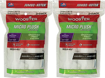 Wooster 4.5" Jumbo-Koter Micro Plush 5/16" Nap 2 Sets Of 2-Pack Roller Cover # RR314-4.5-2PK