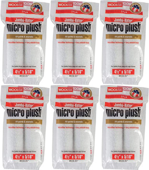 Wooster 4.5" Jumbo-Koter Micro Plush 5/16" Nap 6 Sets Of 2-Pack Roller Cover # RR314-4.5-6PK
