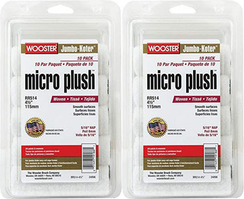 Wooster Genuine 4.5" Jumbo-Koter Micro Plush 5/16" Nap 2 Sets Of 10-Pack Roller Cover # RR514-4.5-2PK