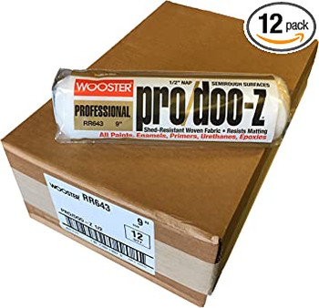 Wooster Genuine 9" Pro/Doo-Z 1/2" Nap 12-Pack Roller Cover - RR643-9-12PK