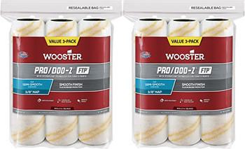 Wooster Genuine 9" Pro/Doo-Z FTP 3/8" Nap 2 Sets Of 3-Pack Roller Cover # RR663-9-2PK