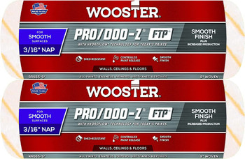 Wooster Genuine 9" Pro/Doo-Z FTP 3/16" Nap Roller Cover 2-Pack, RR665-9-2PK