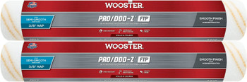 Wooster Genuine 18" Pro/Doo-Z FTP 3/8" Nap Roller Cover 2-Pack, RR666-18-2PK