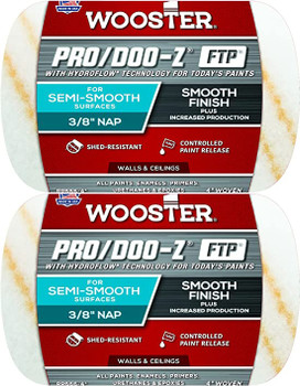 Wooster Genuine 4" Pro/Doo-Z FTP 3/8" Nap Roller Cover 2-Pack, RR666-4-2PK