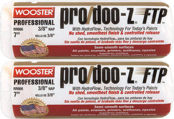 Wooster Genuine 7" Pro/Doo-Z FTP 3/8" Nap Roller Cover 2-Pack, RR666-7-2PK