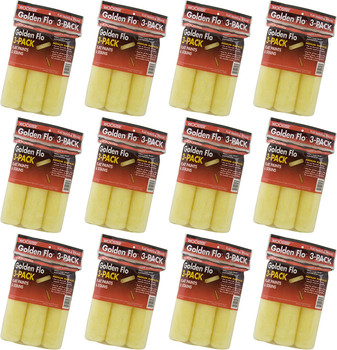 Wooster Genuine 9" Golden Flo 3/8" Nap 12 Sets Of 3-Pack Roller Cover # RR726-9-12PK