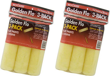 Wooster Genuine 9" Golden Flo 3/8" Nap 2 Sets Of 3-Pack Roller Cover # RR726-9-2PK