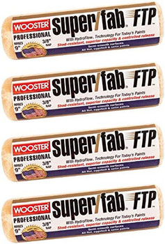 Wooster Genuine 9" Super/Fab FTP 3/8" Nap 4-Pack Roller Cover - RR923-9-4PK