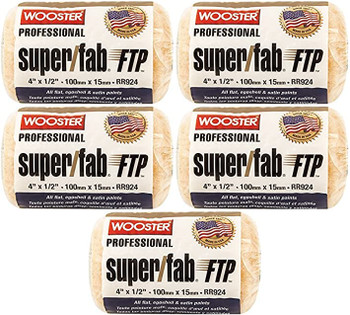 Wooster Genuine 4" Super/Fab FTP 1/2" Nap Roller Covers - RR924-4-5PK