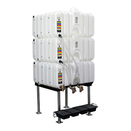 Rhino Tuff Tanks RTT-6333-NV 80/80/80 Gallon Gravity Feed Polyethylene Tank Package