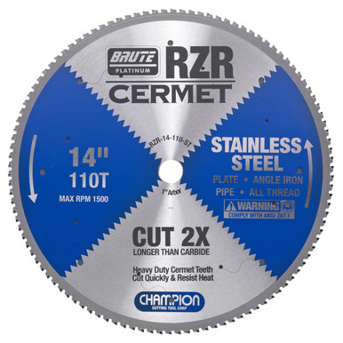 Brute RZR Stainless Steel Cermet Circular Saw Blades 12"X96TX1 RZR-12-96-ST (Qty. 1)