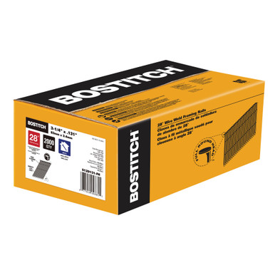 Bostitch 28°, 3 1/4" x 0.131", Smooth Shank, Wire Weld, Stick Framing Nail #S12D131-FH(2,000/Pkg)