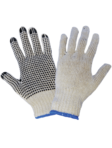 Standard Cotton/Polyester PVC Dotted Glove Men's One Size 300 Pair, #S55D1