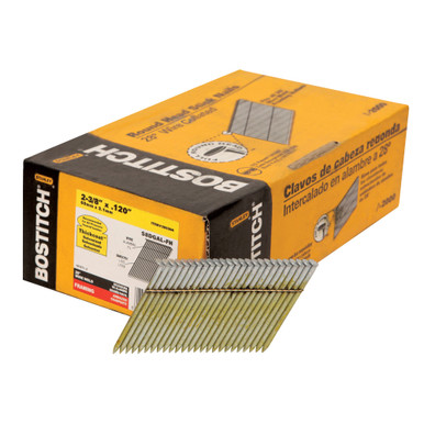 Bostitch 2-3/8" X .120", 28 Degree, Smooth Shank,Wire Weld, Galvanized Framing Stick Nail #S8DGALFH (2,000/Pkg)