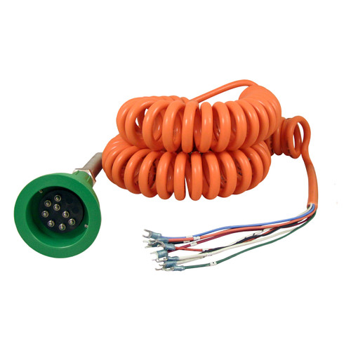 Scully 101000009 Hardwire Thermistor Overfill 50 ft. Orange Coiled Cord & Green Plug w/ 2 J-Slot Pins & 8 Contact Pins