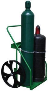 Large Oxygen and Acertylene Cart, 20" Steel Wheels, with Chain 873-20