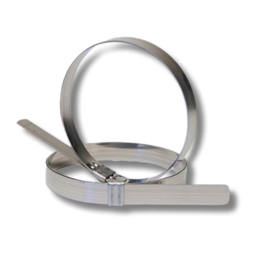 Strapbinder J-Series 2 3/4 in. ID x 3/4 in. Wide Preformed Stainless Steel Band Clamp, 50 Box Qty