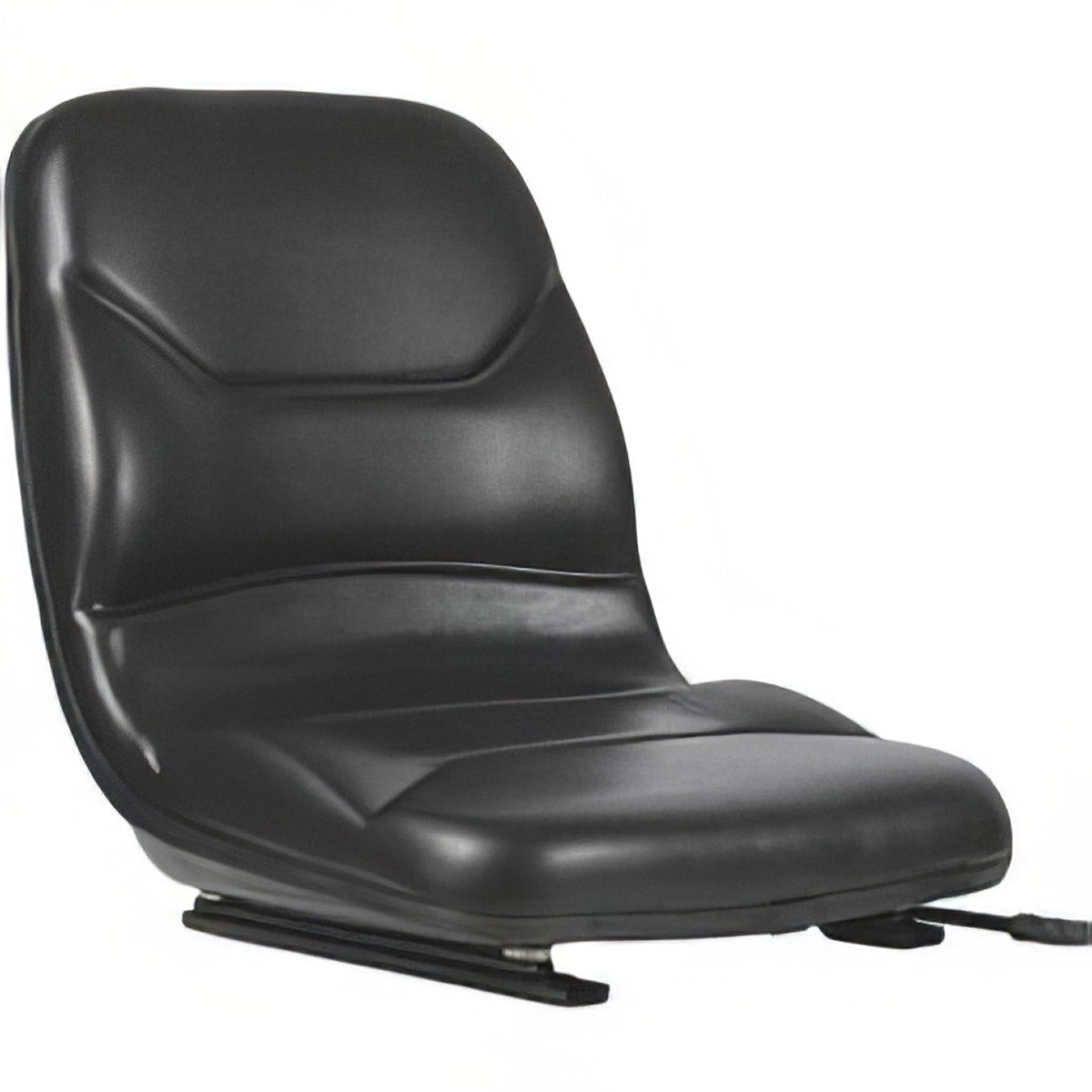 TISCO Seat for Construction, Industrial, & Utility Equipment - High Back with Slides, Black Vinyl