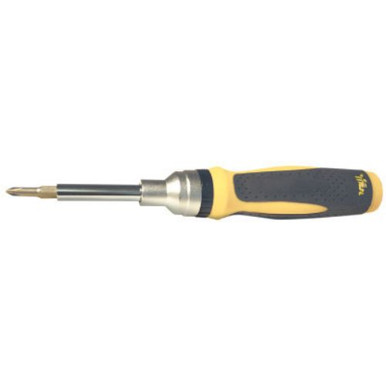 Ideal Industries 9-in-1 Ratch-a-Nut Screwdriver, #1;#2, 1/4;5/16;7/16" Open, 1/4;3/16" Tip Width, 1/EA, #35988