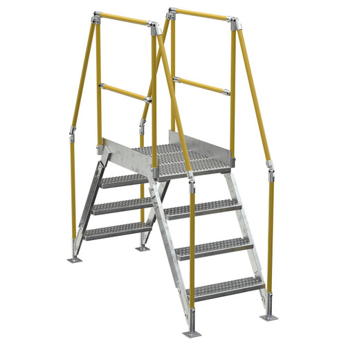Vestil COL-4-HDG 4 Step Galvanized Cross-Over Ladder, 38-1/4 in. H Underside