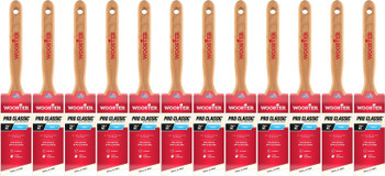 Wooster Genuine 2" Pro Classic Black China Bristle Angle Sash Paintbrush 12-Pack # Z1293-2-12PK
