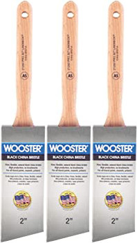 Wooster 2" Pro Classic Black China Bristle Angle Sash Paintbrush 3-Pack # Z1293-2-3PK