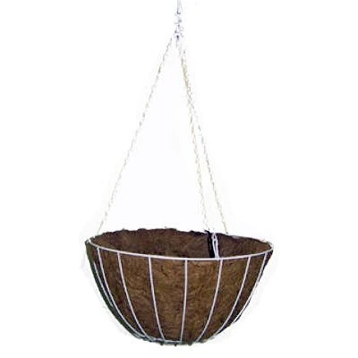 12-Inch White Growers Hanging Basket