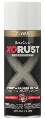 X-O Rust Anti-Rust Enamel Spray Paint & Primer, White Gloss, 12 oz.