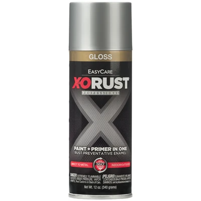 X-O Rust Anti-Rust Enamel Spray Paint & Primer, Aluminum, 10 oz.