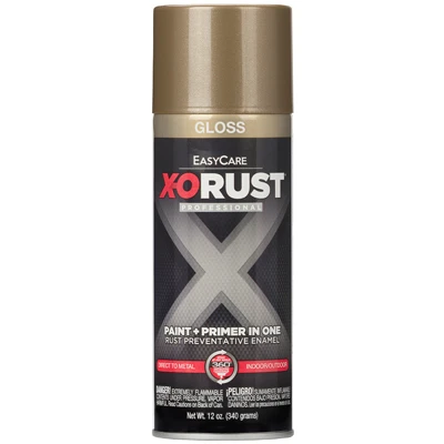 X-O Rust Anti-Rust Enamel Spray Paint & Primer, Bronze Gloss, 12 oz.