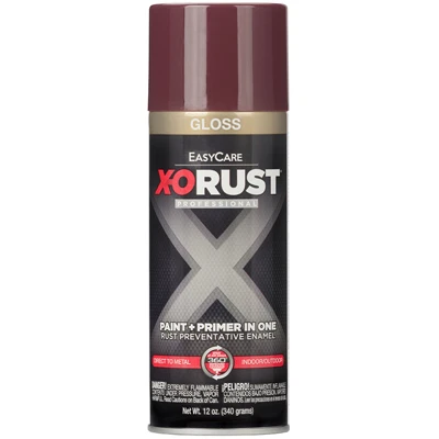 X-O Rust Anti-Rust Enamel Spray Paint & Primer, Shutter Burgundy Gloss, 12 oz.