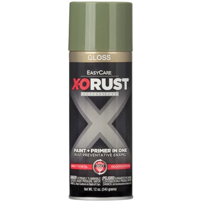 X-O Rust Anti-Rust Enamel Spray Paint & Primer, Reed Gloss, 12 oz.