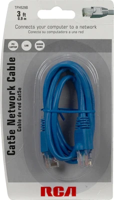 Cat 5 Network Cable, Blue, 3 Ft.