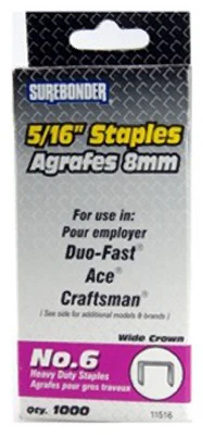 Staples, #6 Heavy-Duty, 5/16-In., 1000-Ct.