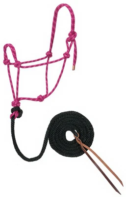 Horse Halter, Raspberry/Black, 1/2 In. x 10 Ft.