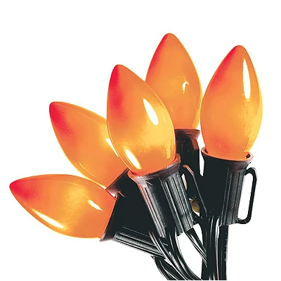 Halloween 25-Ct. Light Set, C9, Orange Ceramic