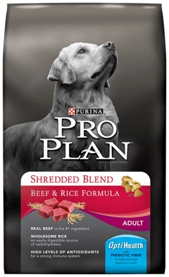Dry Dog Food, Shredded Beef & Rice, 5 Lbs.
