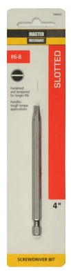 #8 Slotted Screwdriver Bit, 4 In.