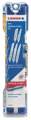 Reciprocating Saw Blade Kit, Demolition, 5-Pc.