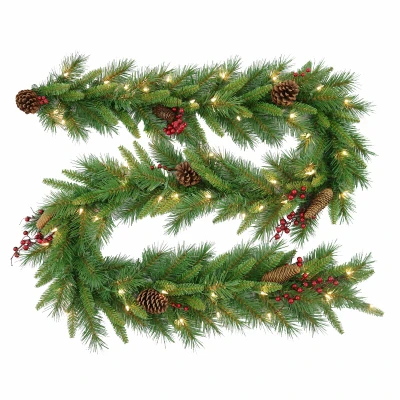 Woodland Berry Artificial Garland, 9-Ft. x 10-In.