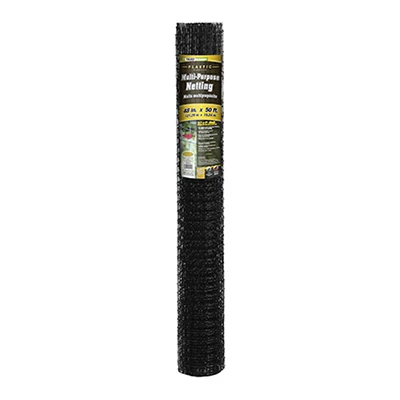 Multi-Purpose Netting Fence, Black Plastic, 4 x 50-Ft.