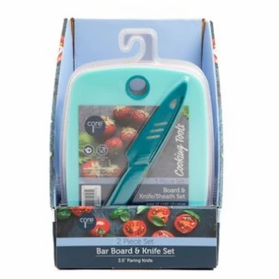 Slip‑Resistant Bar Cutting Board & Paring Knife Set – Compact Kitchen Prep Solution