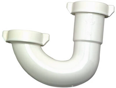 Lavatory/Kitchen Drain J Bend, White Plastic, 1.25-In. Or 1.5-In. O.D.