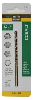 3/16 x 3-1/2 In. Cobalt High-Speed Drill Bit