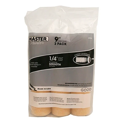 Paint Roller Covers, 9 x 1/4 In. Nap, 3-Pack